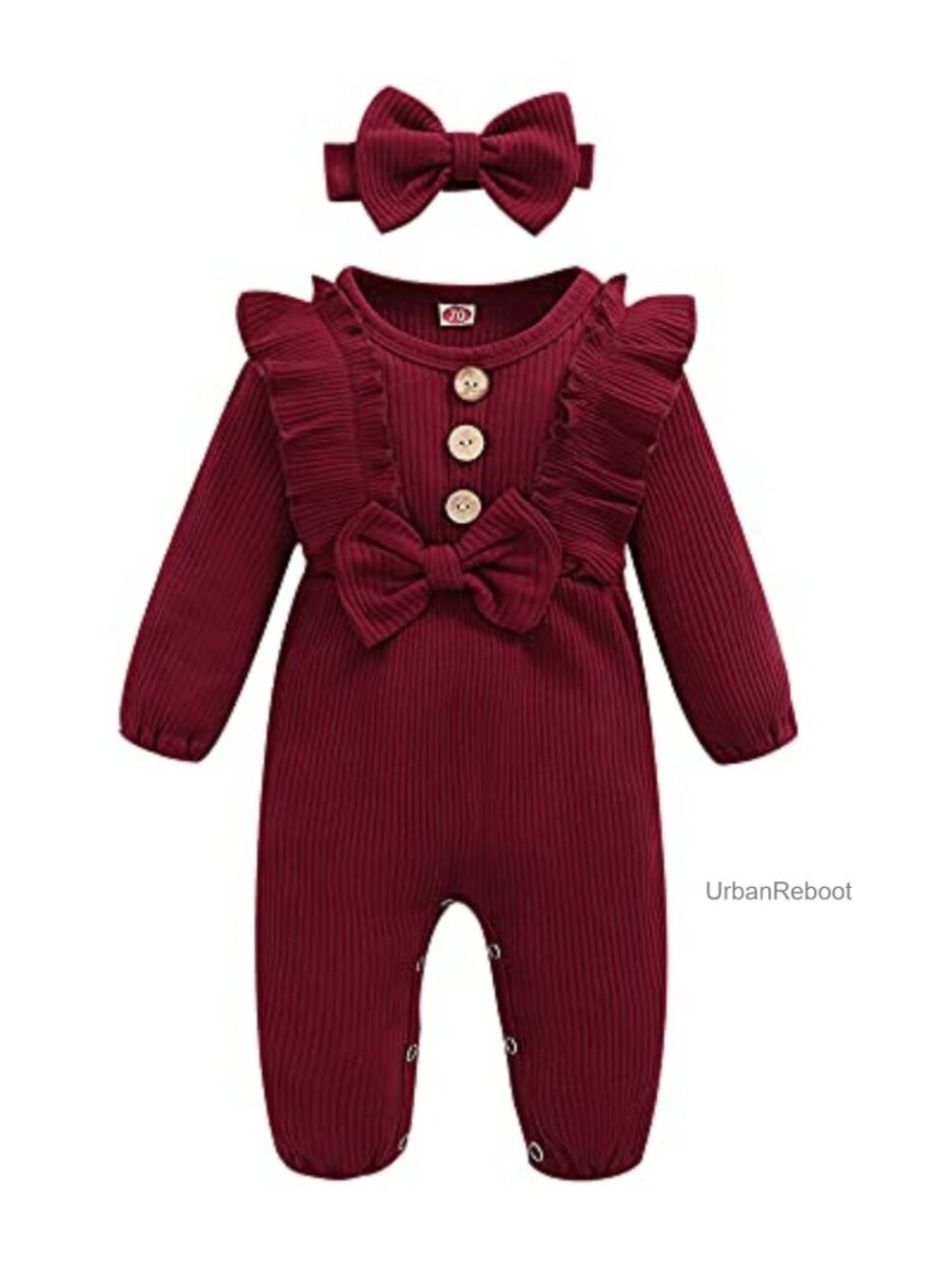 Infant Cotton Fall Romper with Headband